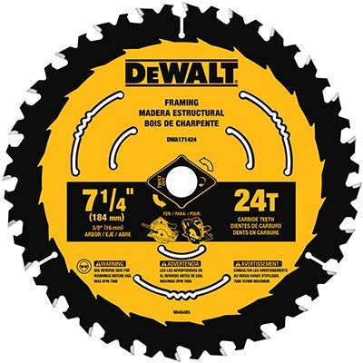 DEWALT DWA171424B10 7-1/4-Inch 24-Tooth Circular Saw Blade, 10-Pack