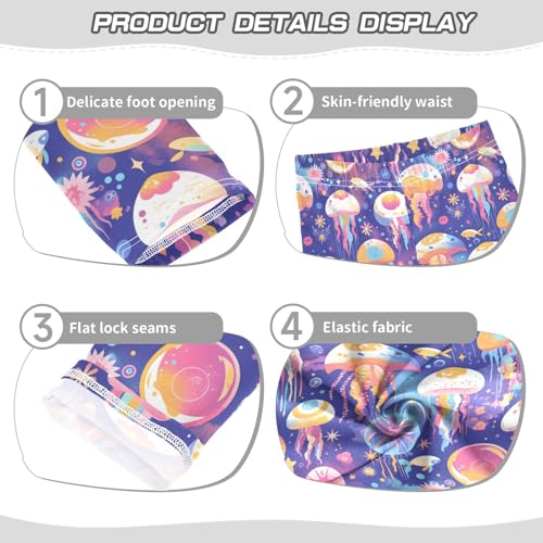 KLL Colorful Jellyfish Toddler Baby Girl Athletic Leggings Stretch High Waisted Workout Pants Sports3