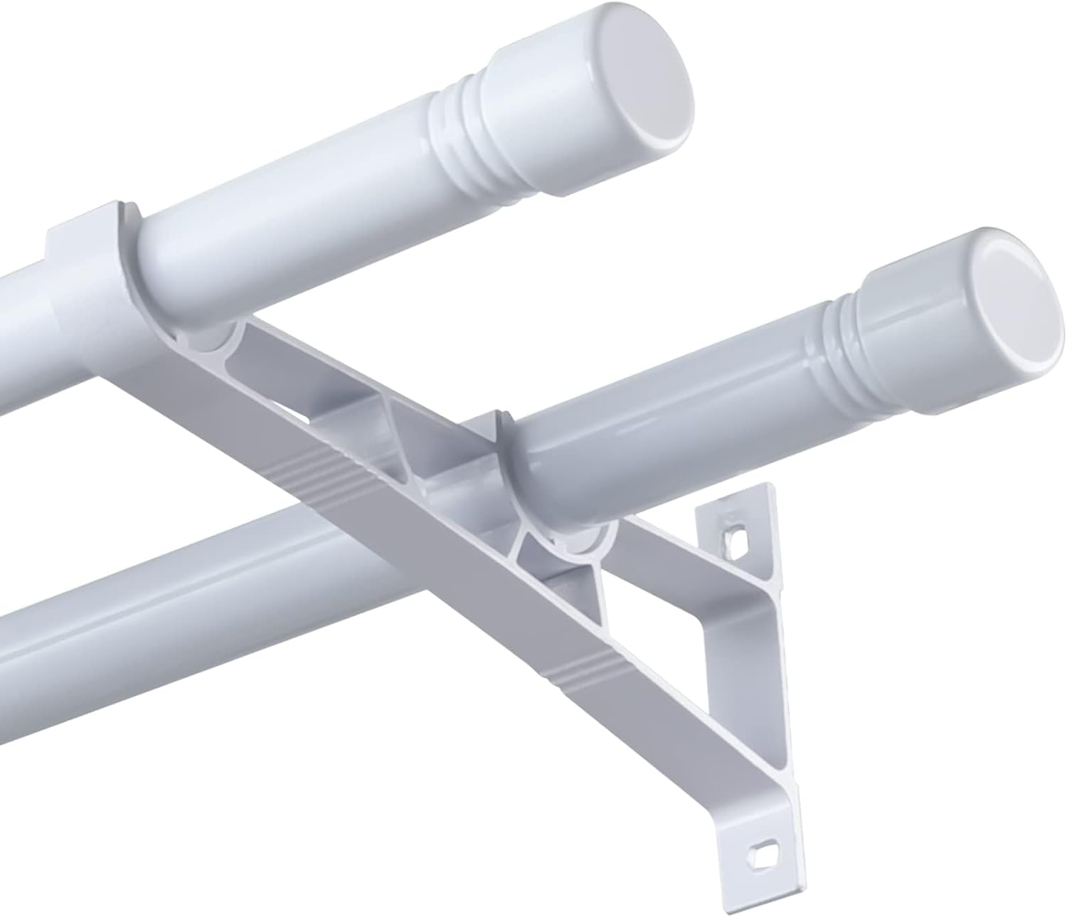 Harrms Double Curtain Poles, White Curtain Pole 76332cm, Curtain Rods