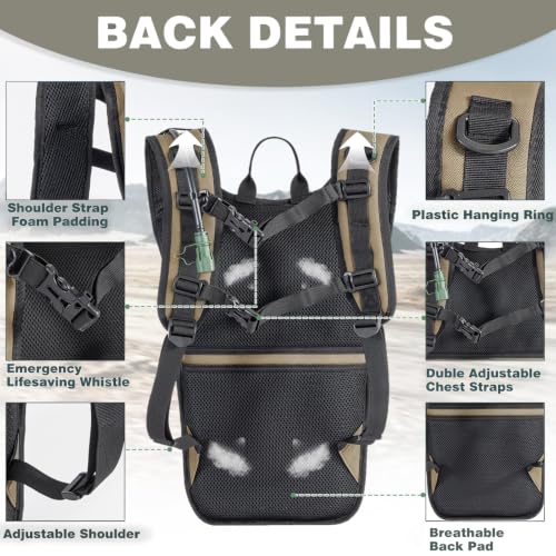 Image of Tactical Hydration Backpack with 3L Water Bladder, Molle Water Pack