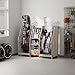 Ponsonbay Golf Bag Storage Organizer for Garage, Premium Wooden 2 Golf Bags Rack with Drawer, Easy Assemble Golf Club Stand/Holder Suitable for Garage Home Simulator and Office