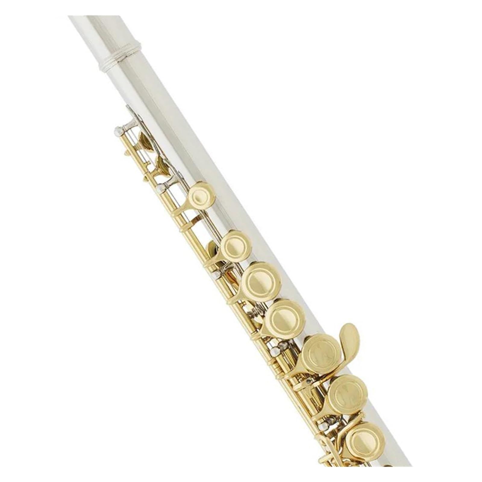 flet prosty 16-otworowy flet zamknięty w tonacji C, biała miedź, posrebrzany instrument, klawisz E z pudełkiem. Instrument dęty drewniany