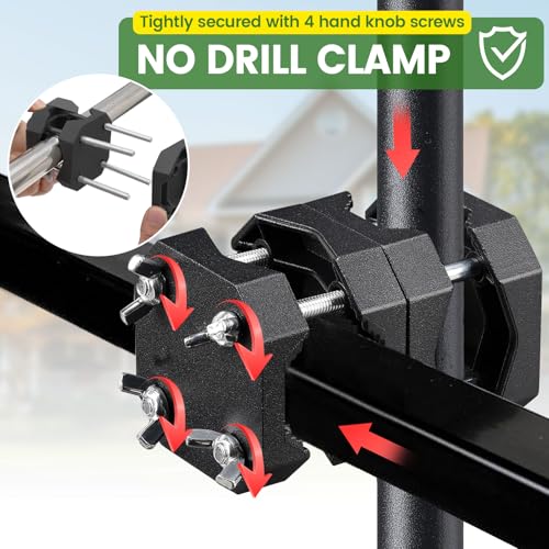 Deck Bird Feeder Hanger for Railing, Heavy Duty Hummingbird Feeder Hanger 28-inch Deck Hook Fence Balcony Railing Bracket for Planter,Flower Baskets,Lanterns,Wind Chimes by DIOVPLX - Used condition - Image 4