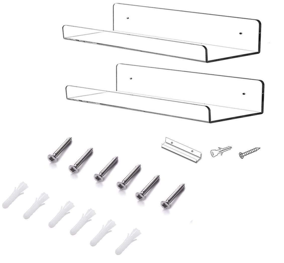 KITERUNNER Floating book shelves for kids room,Clear Acrylic Floating