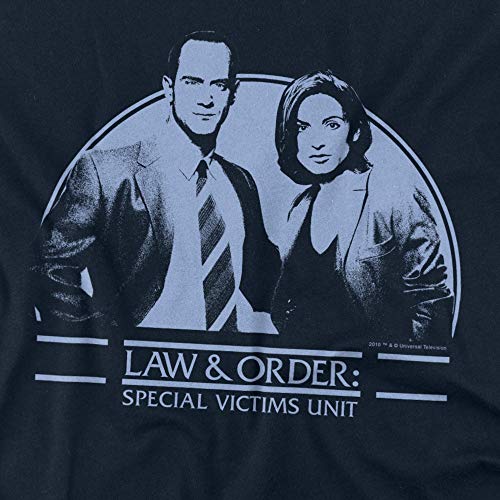 Law & Order: SVU Elliot and Olivia Unisex Adult T-Shirt, Navy, Medium