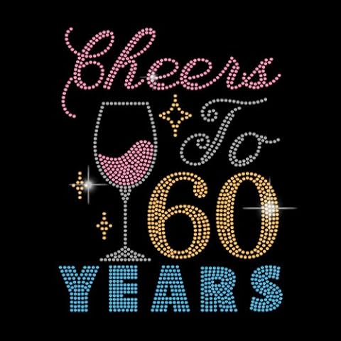 SUPERDANT 60th Birthday Rhinestone Iron-On Decals Cover
