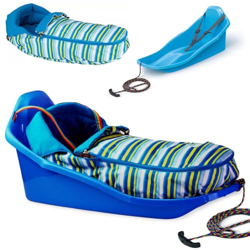 Schlitten Kinder mit Schlafsack | Baby Schlitten mit Rückenlehne,...
