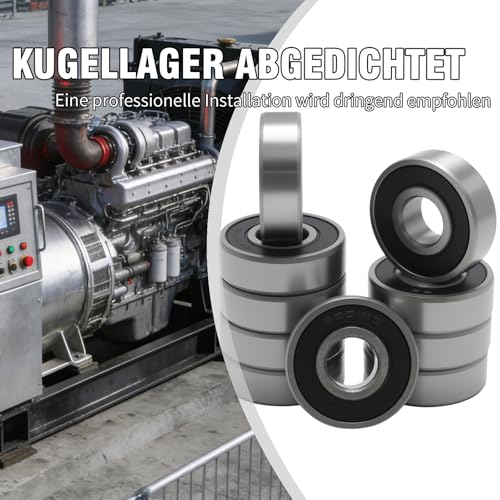 MospdyGear 10 Stück 6201-2RS Kugellager Abgedichtet, Decken Sie den Bedarf an Maschinen und Ausrüstung in Branchen wie Fertigung und Landwirtschaft (6201-2RS)