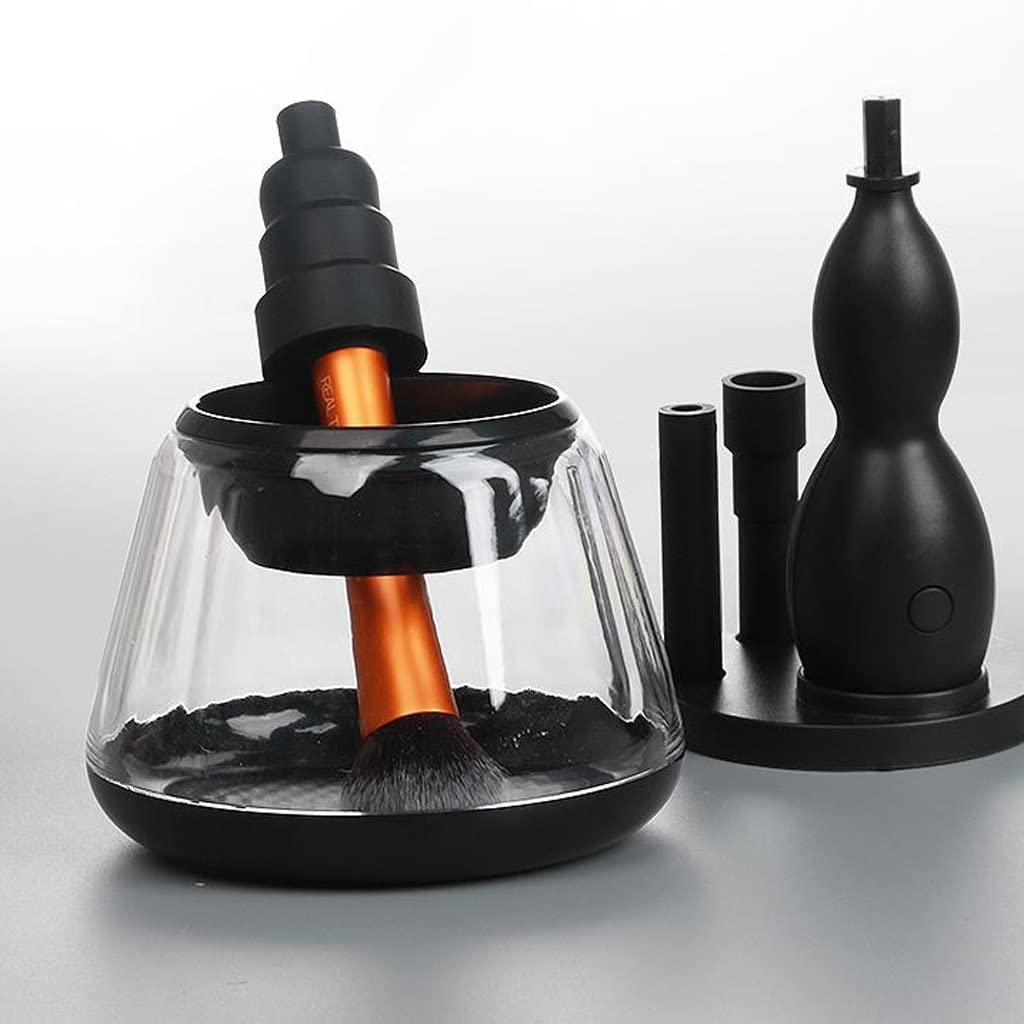 Zestaw pędzli do makijażu Myjka do szczotek Automatyczna myjka do szczotek Szybkosuszarka Elektryczny środek czyszczący Lazy Automatic Magic (Color : Nero)