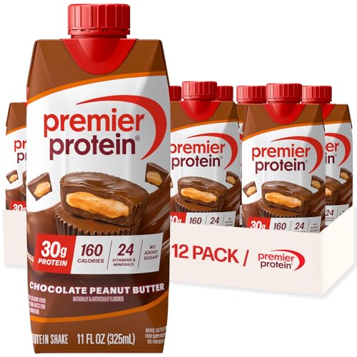 Premier Protein Shake, Chocolate Peanut Butter, 30g Protein, No Added Sugar, 24 Vitamins & Minerals...