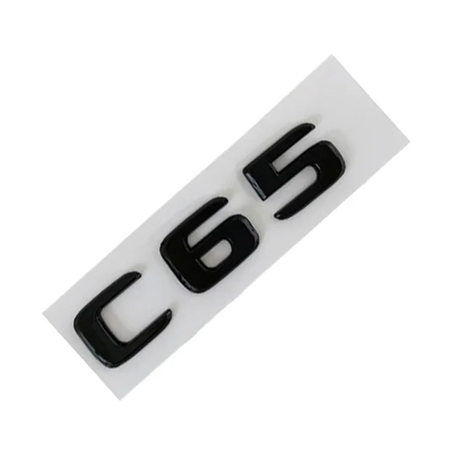OVARIA Black ABS 3D Chrome Letters For Car Stickers Fit For Mercedes C43 C63 AMG W204 W205 W203 Accessories Rear Trunk Emblem Logo Badge(C65 Black)