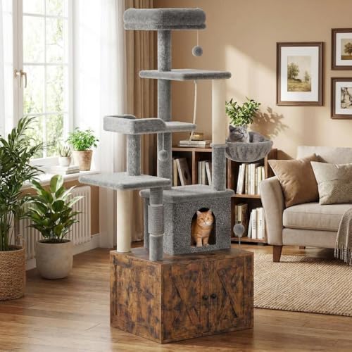 Árbol para Gatos con Caja de Arena y Rascador miniatura 7