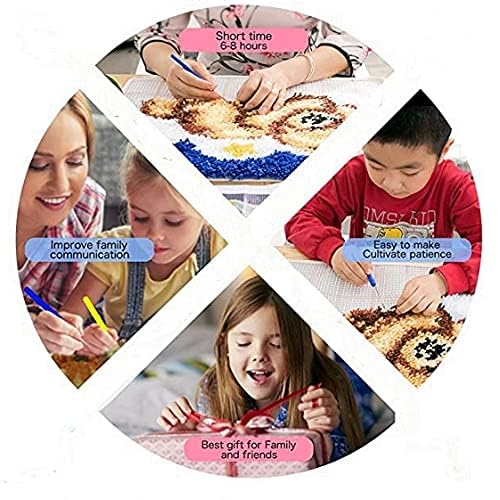 Image of Rocket Fire Arrow Latch Hook Rug Kits for Adults and Kids Beginner Needle Crochet Yarn Kits Embroidery Carpet Hook and Latch Kit Cushion Christmas Home Decoration 30x30cm, XZD060