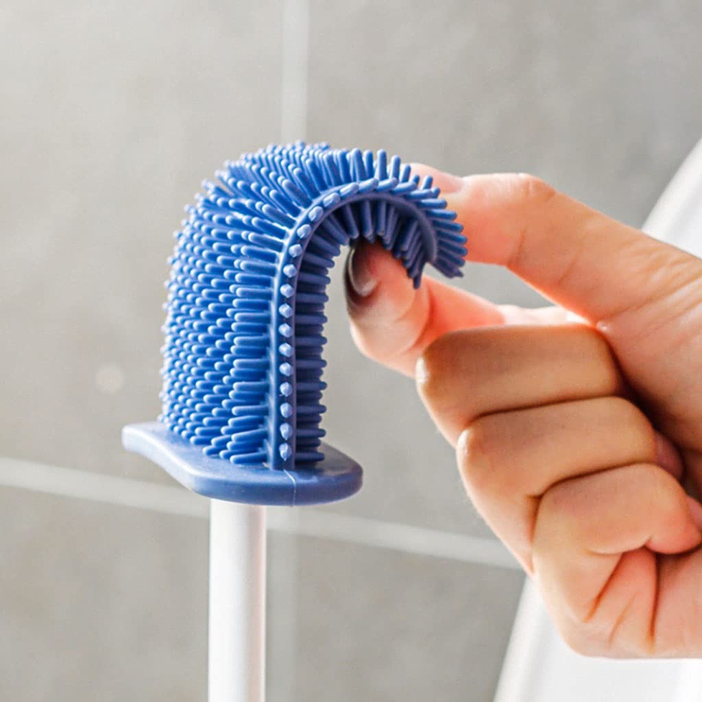 Uso BañOs PúBlicos Soporte de Cepillo baño, cepillos y Conjuntos Soporte con Mango plástico Largo sin Deslizamiento cerdas Suaves Flexibles Apto La Mayoría Inodoros
