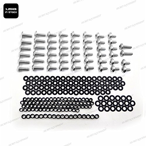 SEMT- Silver Normal Fairing Bolts Compatible with 1999 2000 2001 2002 YZF R6 YZF-R6 Yzfr6 [B074MJWPX7]
