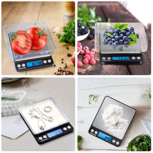 Gdealer Digital Pocket Kitchen Scale 0.001Oz/0.01G 500G Kitchen Food Scale Jewelry Weight Compact Scale, Tare, Stainless Steel, Backlit Display, Black #TOP4