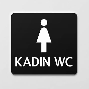Ofistike Kad n WC Levhas  Ofis Y nlendirme Kap   simlik Tuvalet Tabela