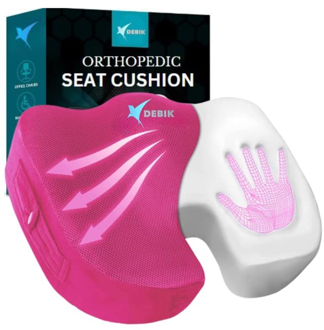 DEBIK® Orthopedic Coccyx Seat Cushion for Tailbone, Sciatica, Lower Back Pain Relief Contoured