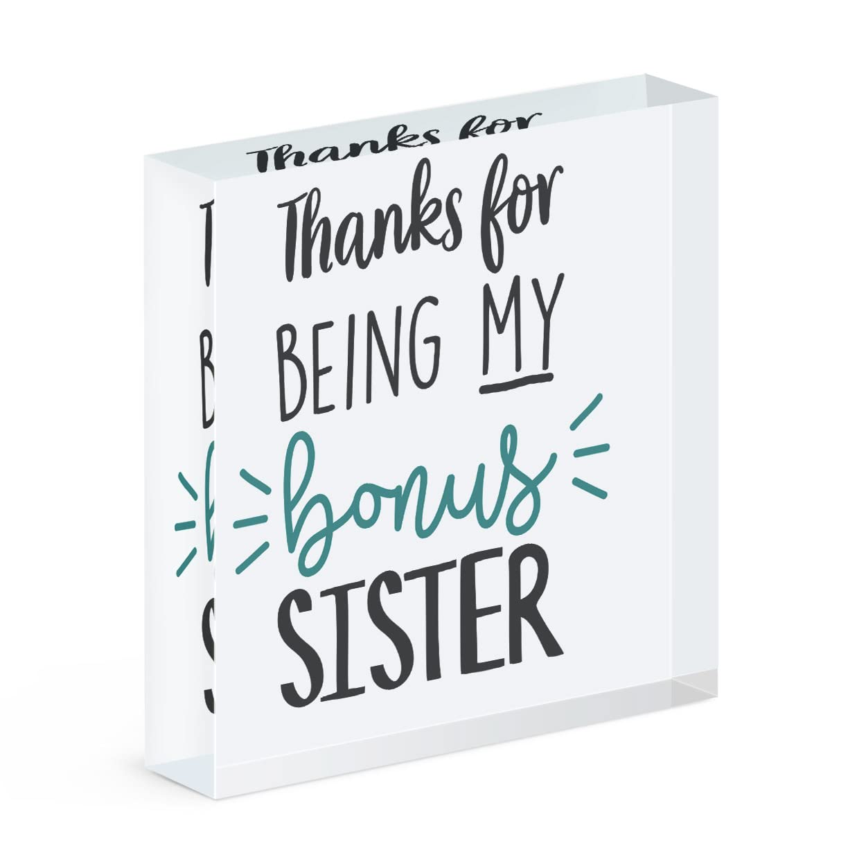Cadeau bonus sœur touchant avec ce bloc acrylique Gift Base