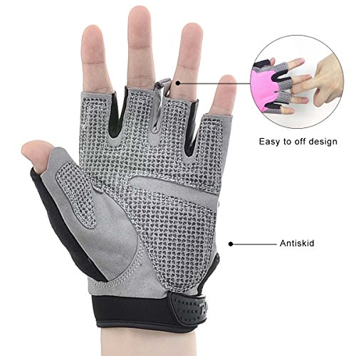Kamo Ultralight Anti-Slip Breathable Gloves for Gymnastics,Kayaking,Paddling,Sailing,Weight Lifting,Training,Fitness,Bodybuilding and Outdoor Anti-Slip Cycling Gloves Men & Women(Pink,L)