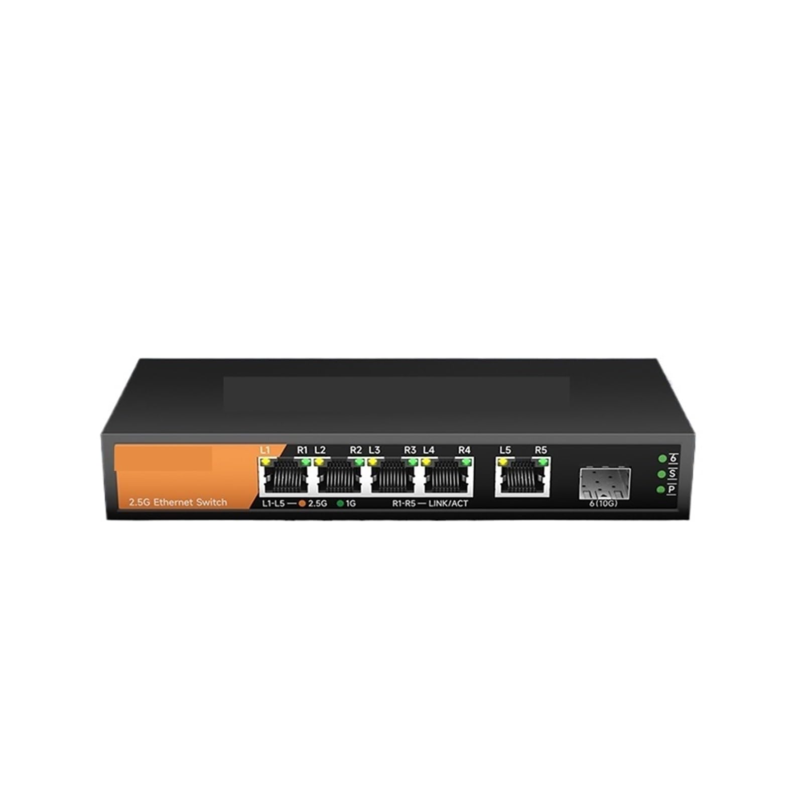OSHZIKJII 5-Port Multi-Gigabit 2.5Gbps Unmanaged Network Ethernet 2.5G Switch(Switch with UK Plug)