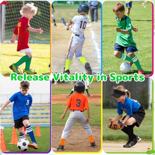 Image of Olreco 1 Pack Toddler Kids Youth Soccer Socks Girls Boys Baseball Socks Youth Knee High Softball Football Accessories Cotton