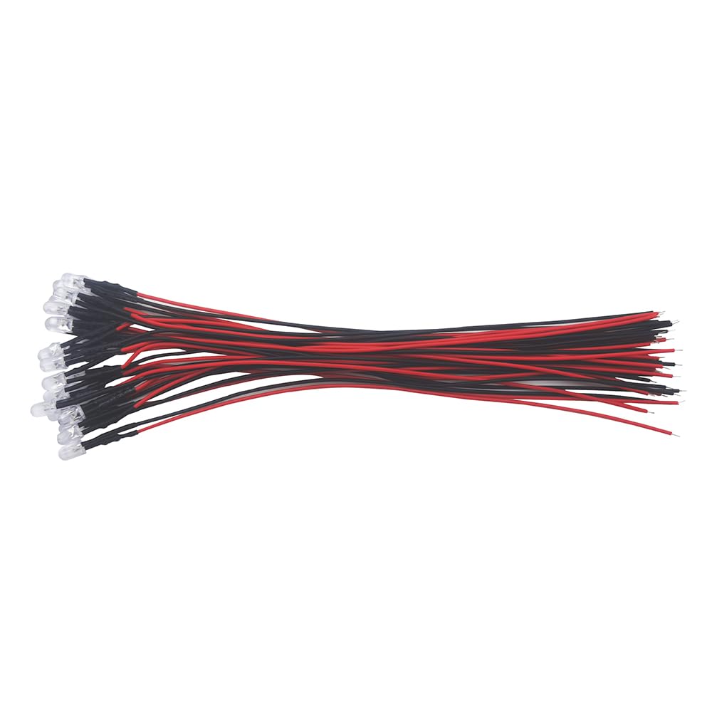 Luci LED Lampeggianti 12V 5mm Blu Diodi Precablati 20,1cm DC12V per Progetti