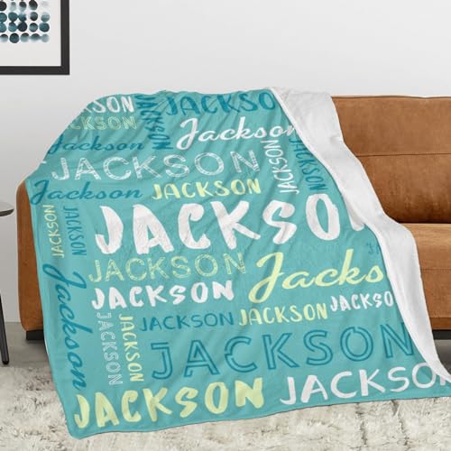 Personalized Name Blanket Customized Baby Blankets for Girls Boys Adults Monogrammed Blankets and Throws Christmas Birthday Mothers Fathers Valentines Day Gift