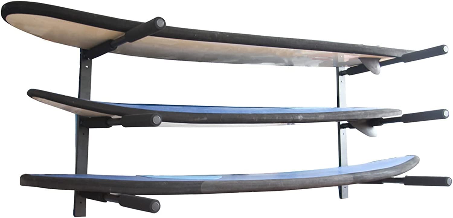 HACSYP Almacenamiento de Kayak, Soporte de Pared for Tabla de Surf con Brazos Acolchados en ángulo, for Tabla de Surf o Tabla de Remo con Capacidad for una Tabla de hasta 28" de Ancho