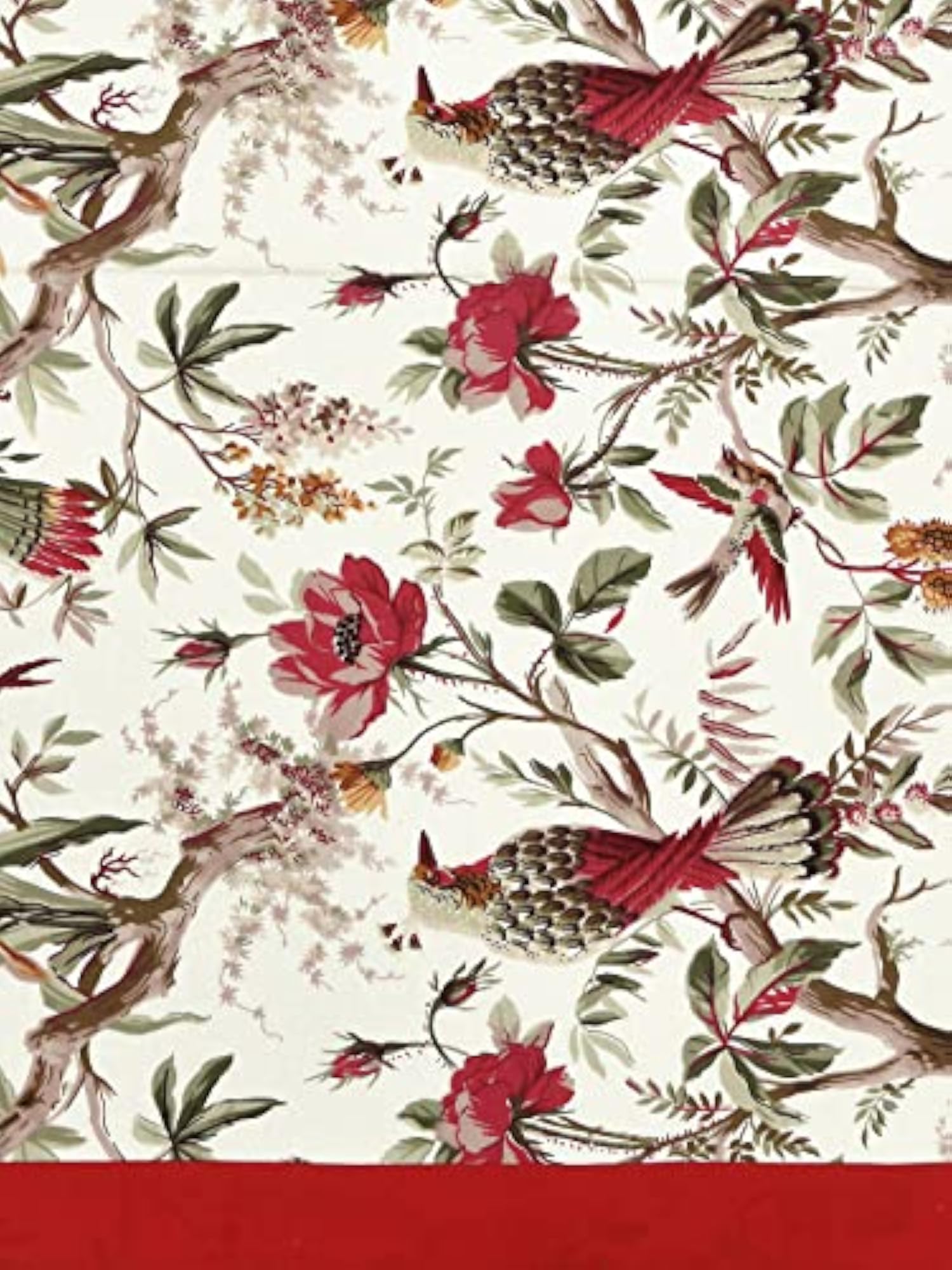 Floral Design Cotton Centre Table Cover, Rectangular