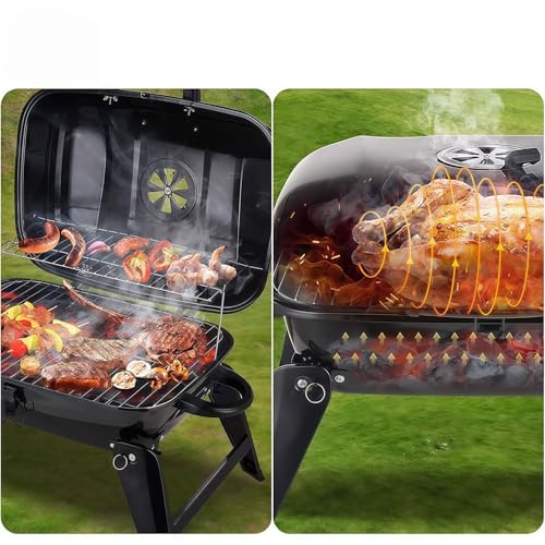 Barbecue de table pliable pour camping afin d'eviter les brulures avec poignee isolee
