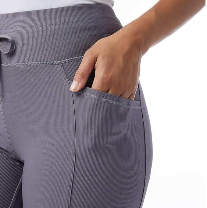 32 Degrees Wide Leg Pants Woman - Ribbed Semi-Flare Pant - Yoga Pants for Women (Gray, S), Small - Image 4