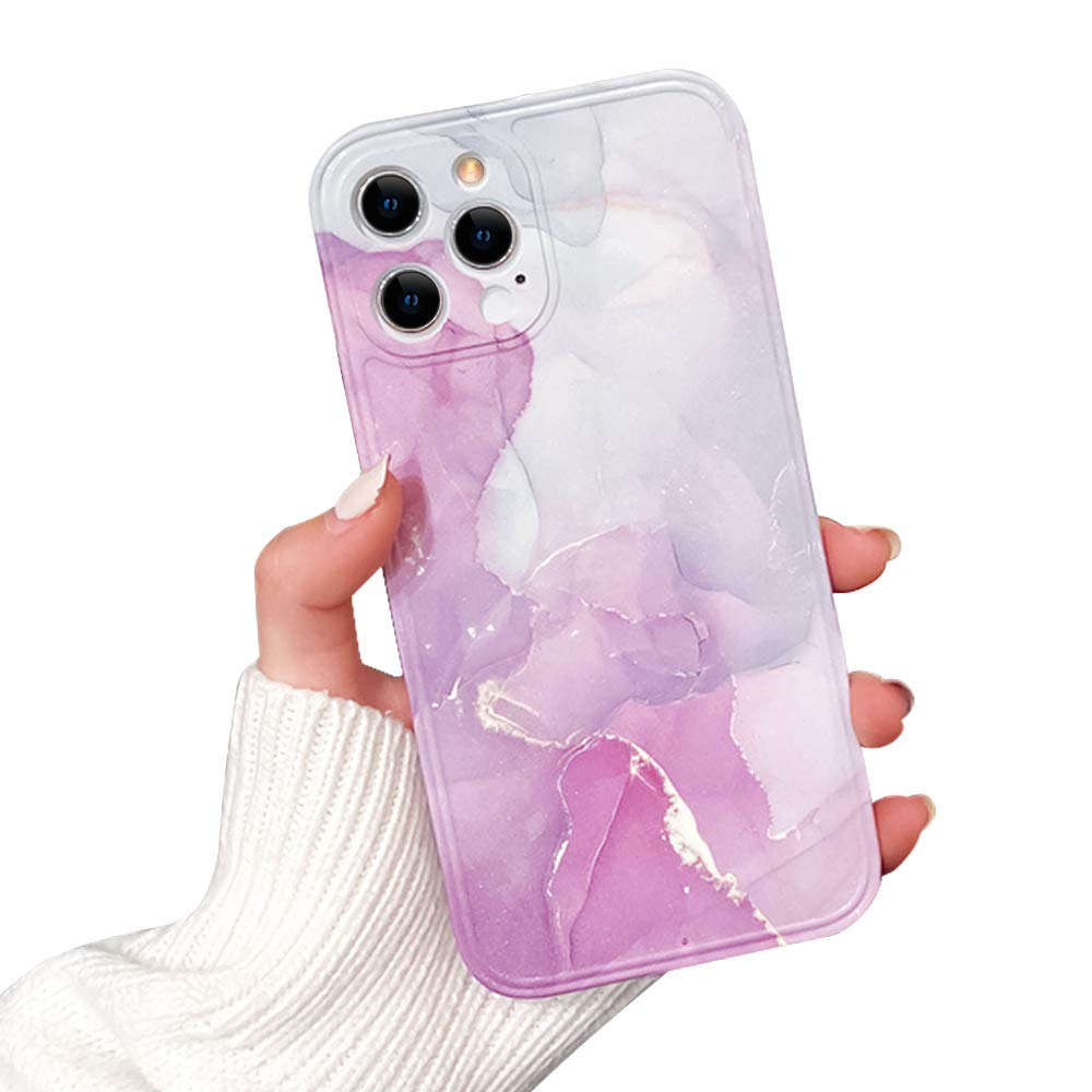 Amazon Com Ownest Compatible With Iphone 12 Pro Max Case Cute Glitter Marble Pattern Design Case For Girls And Boys Anti Yellow Soft Tpu Slim Shockproof Case For Iphone 12 Pro Max Pink Cell Phones