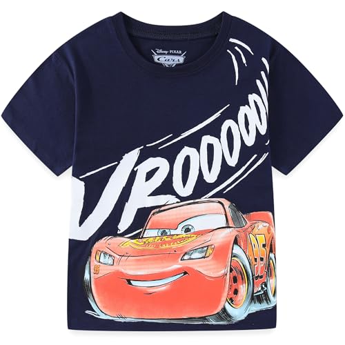 Disney Cars Lightning McQueen Boys Short Sleeve T-Shirt for Toddler and Big Kids Blue