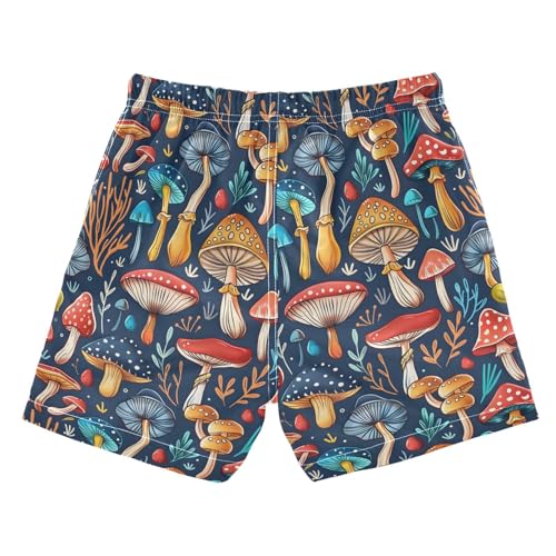 ALAZA Color Mushroom Coral Reef Boys Quick Dry Beach Board Shorts Kids Swim Trunks Bathing Suit Swimsuit2