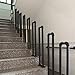 Industrial Outdoor Step Handrails - Complete Kit. Satin Black Iron Pipe Stair Railing Non-Slip Support Bar, Tools and Home Improvement