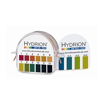 Micro Essential Lab 161 Polystyrene Hydrion Wide Range pH Test Paper Dispenser, 1 - 12 pH and 12.5 - 14.0 pH, Double Roll
