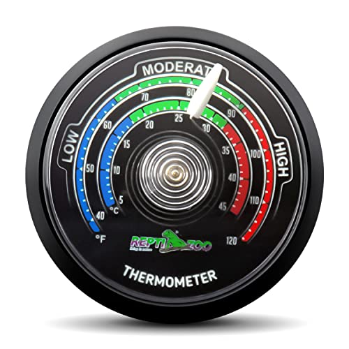 Reptizoo 2Pcs Reptile Thermometer Hygrometer Mini Glow-In-The-Dark Dial Thermometer And Humidity Gauge For Reptile Terrarium Tank, Night Luminous #TOP7