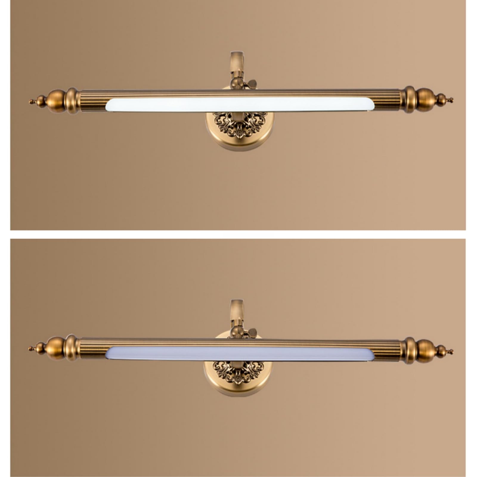 LOJAX Lampada da specchio per bagno retrò a LED, lampada da bagno retrò ruotante di 180°, lampada da parete per specchio da bagno antica con luce da specchio retrò