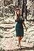 AISIZE Women's Vintage 1940s Half Collar Batwing Cape Party Pencil Dress Medium Dark Green