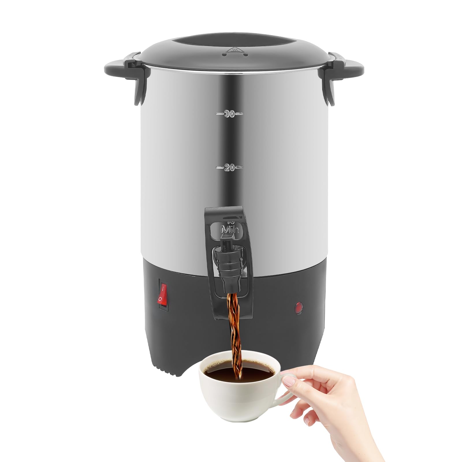 5 2L Coffee Maker Stainless Steel 30-Cup Large Commercial Coffee Machine Quick Brew 30-100 Double Wall Cafe Percolator