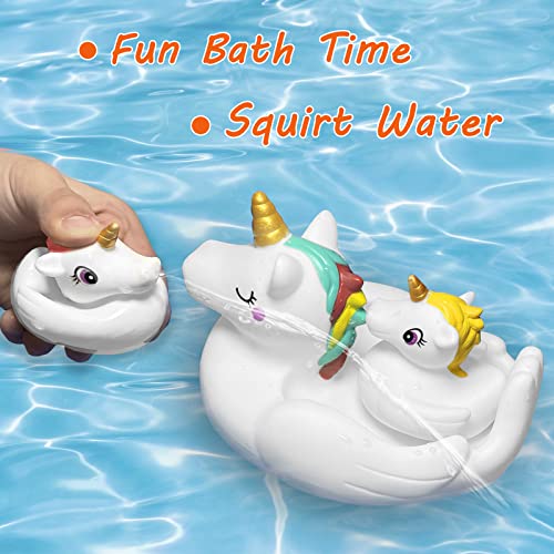Baby Bath Toys,Cute Unicorn Bath Toys For Toddlers 1-3,Squirt Bathtub Toys For Boys Girls,Rubber Floating Shower Toys Gifts 4Pcs Set #TOP2