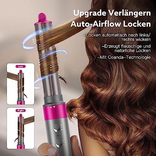 Foto von [5 in 1] Air Styler & Föhnbürste, [110.000 RPM] WeChip Hochtouriger negative Ionen Haartrockner schnell trocknend, Warmluftbürste Set mit Auto-Airflow Locken, Volumizer, Rundbürstenföhn, Glätteisen