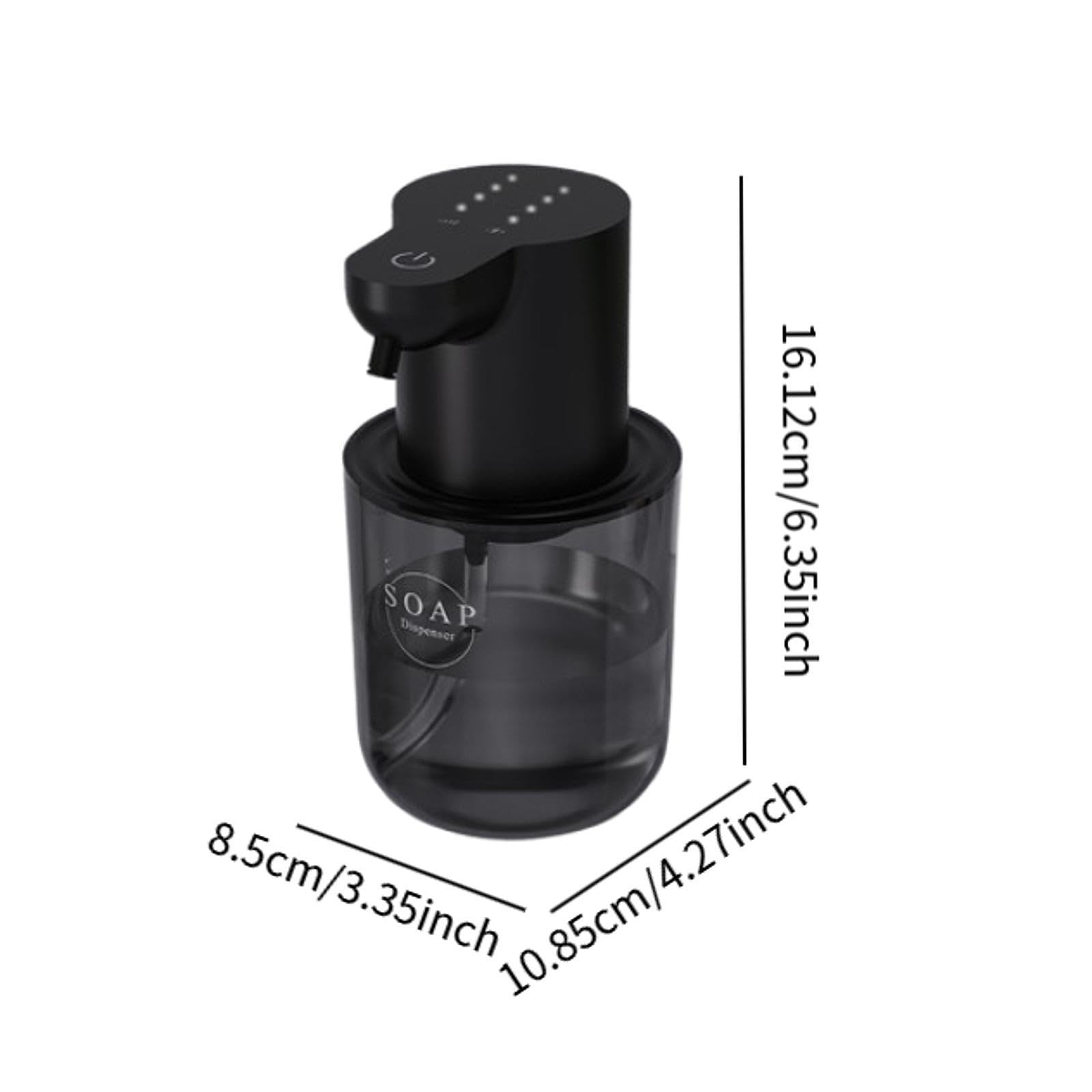 Dispensador Automático de Jabón, Bomba con Eléctrico, Capacidad de 400 Ml, Dispensador de Jabón de Manos Inteligente Recargable para Restaurant, Tipo de Espuma Negro, Individual