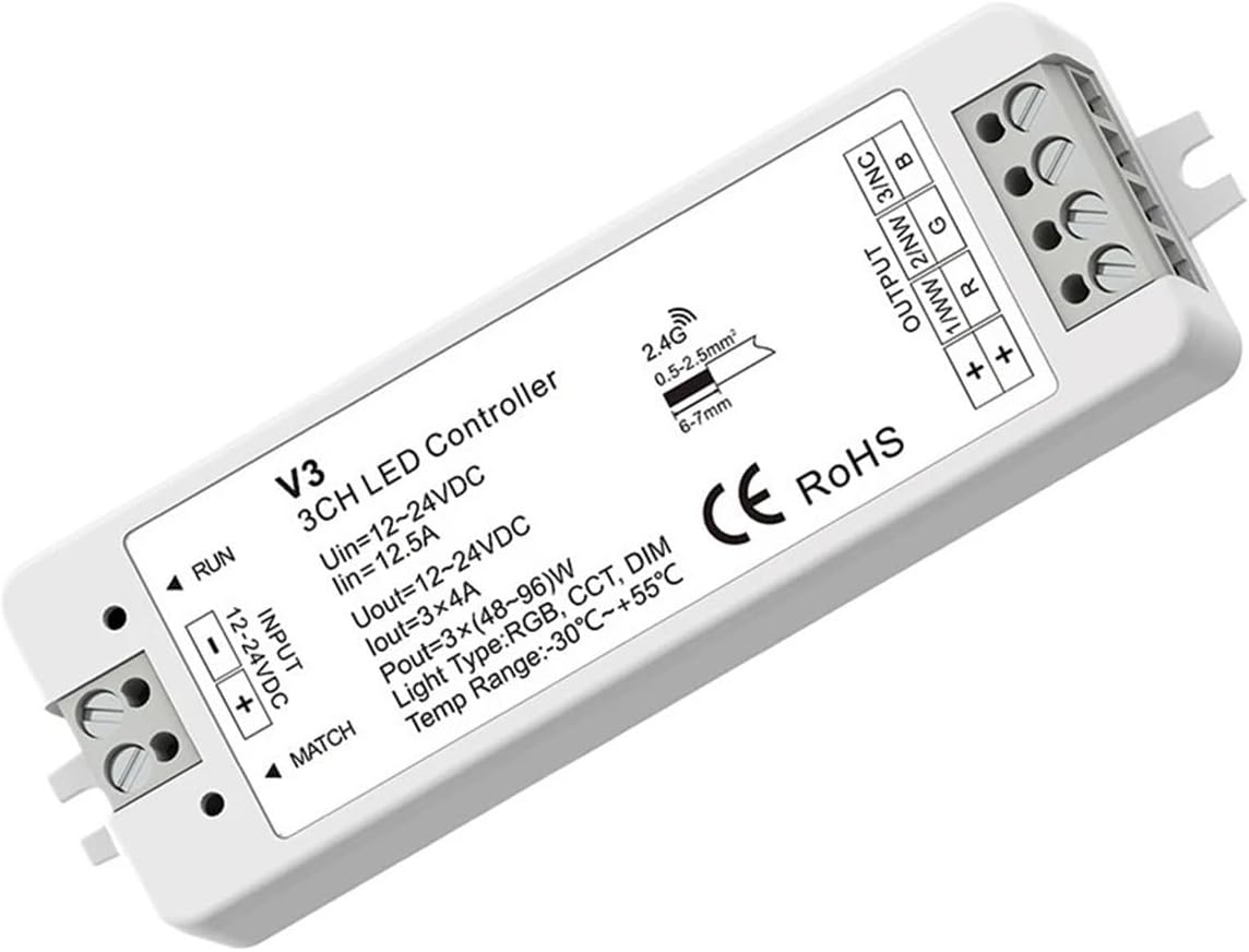 1PCS T24 86 Wall Mounted 2.4GRF 4Zone RGB/RGBW Glass Panel Touch PWM Remote Control Dimming Controller for LED Strips/COB(V3 RGB)