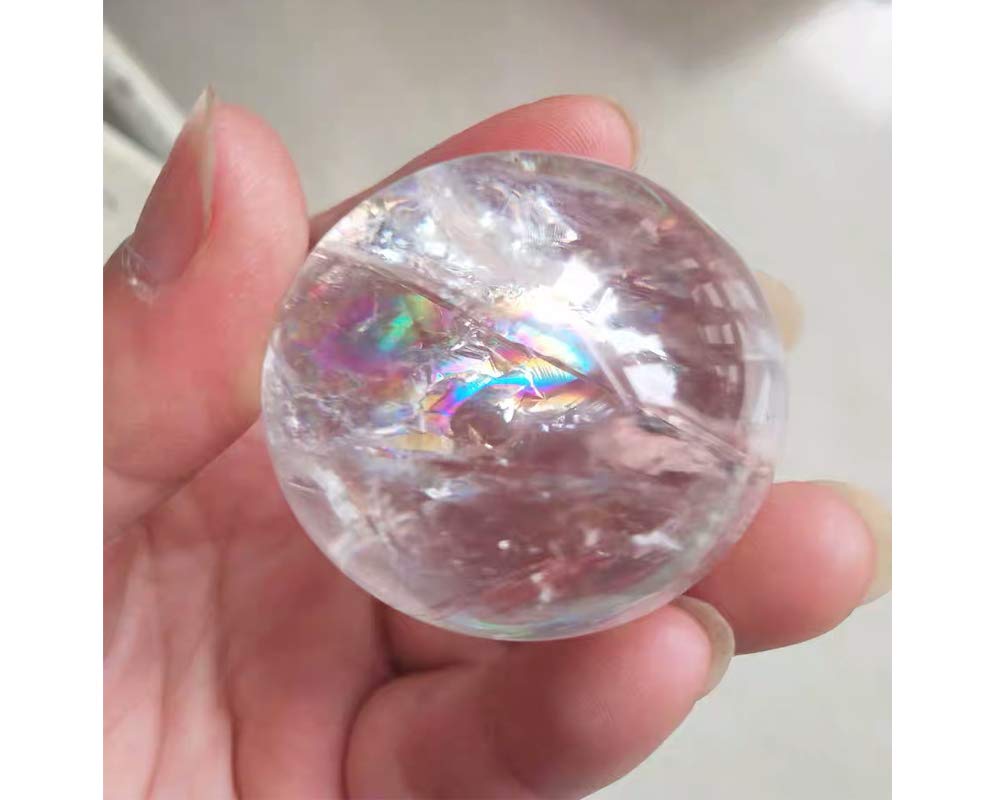 Boule De Cristal De Quartz Arc-en-ciel 62 Mm - Pierre De Soin Reiki Naturelle Et Polie
