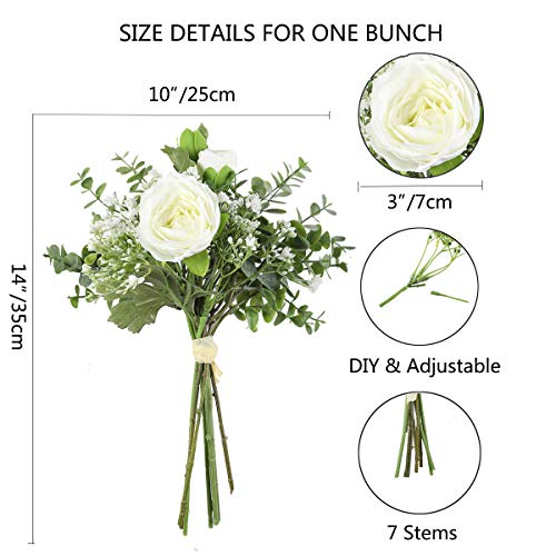 Famibay 2 Pack Fake Plants Eucalyptus Leaves Pink Babys Breath/Gypsophila Artificial Flower Arrangements Ins Style Bouquet Wedding Home Decoration thumb #1