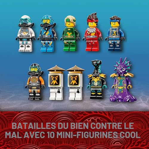 Lego 71756 Ninjago Hydro Bounty - Jeu de Construction - Jouet sous-Marin avec Figurines Kai et NYA - Jouets Ninja - Cadeaux pour Enfants, garçons et Filles à partir de 9 Ans