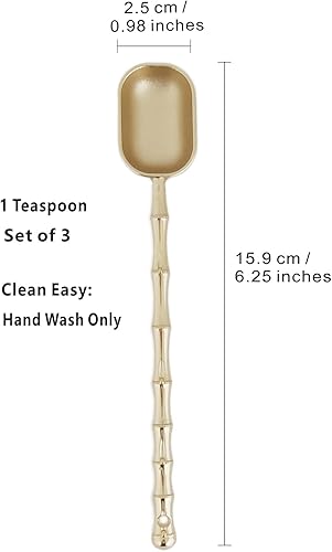 Miniatura 3 de Cuchara medidora de café, 1 cucharadita, juego de 3 cucharas medidoras de aleación de mango largo, cuchara de oro claro, para café molido, té