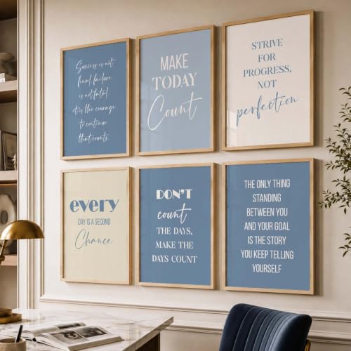 Image of kotart Inspired Motivational Quotes poster with Wall Hanging frames for Living Room | Bedroom | Office | Gift | Decoration frames for Home | Painting wall Decor Set of 6 (13x17, D) Pack of 6